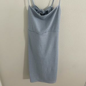 Forever 21 blue and white body con dress